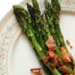 Roasted Asparagus with Almonds and Crispy Bacon