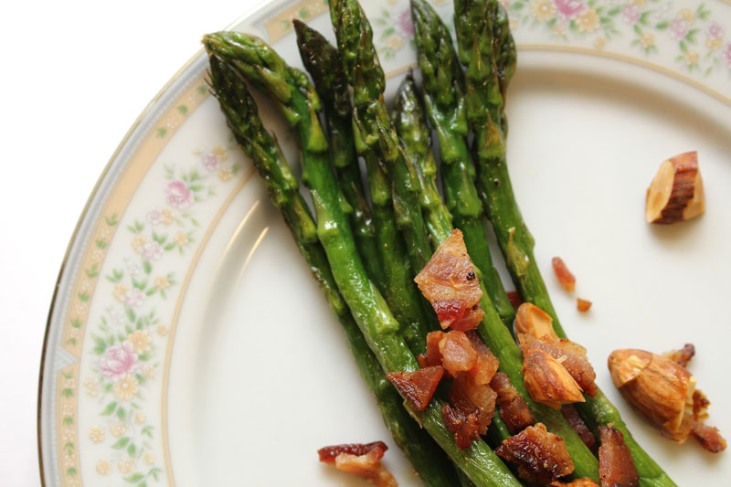 Roasted Asparagus with Almonds and Crispy Bacon De Ma CuisineDe Ma