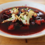 Sweet and Spicy Roasted Beet and Carrot Soup