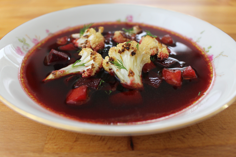 Sweet and Spicy Roasted Beet and Carrot Soup